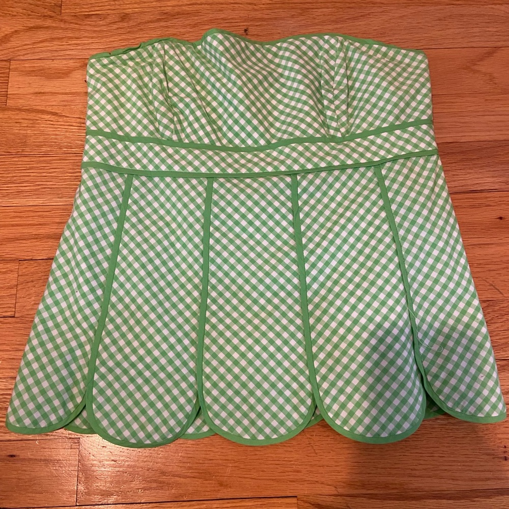 Lilly Pulitzer Green and White Gingham Top